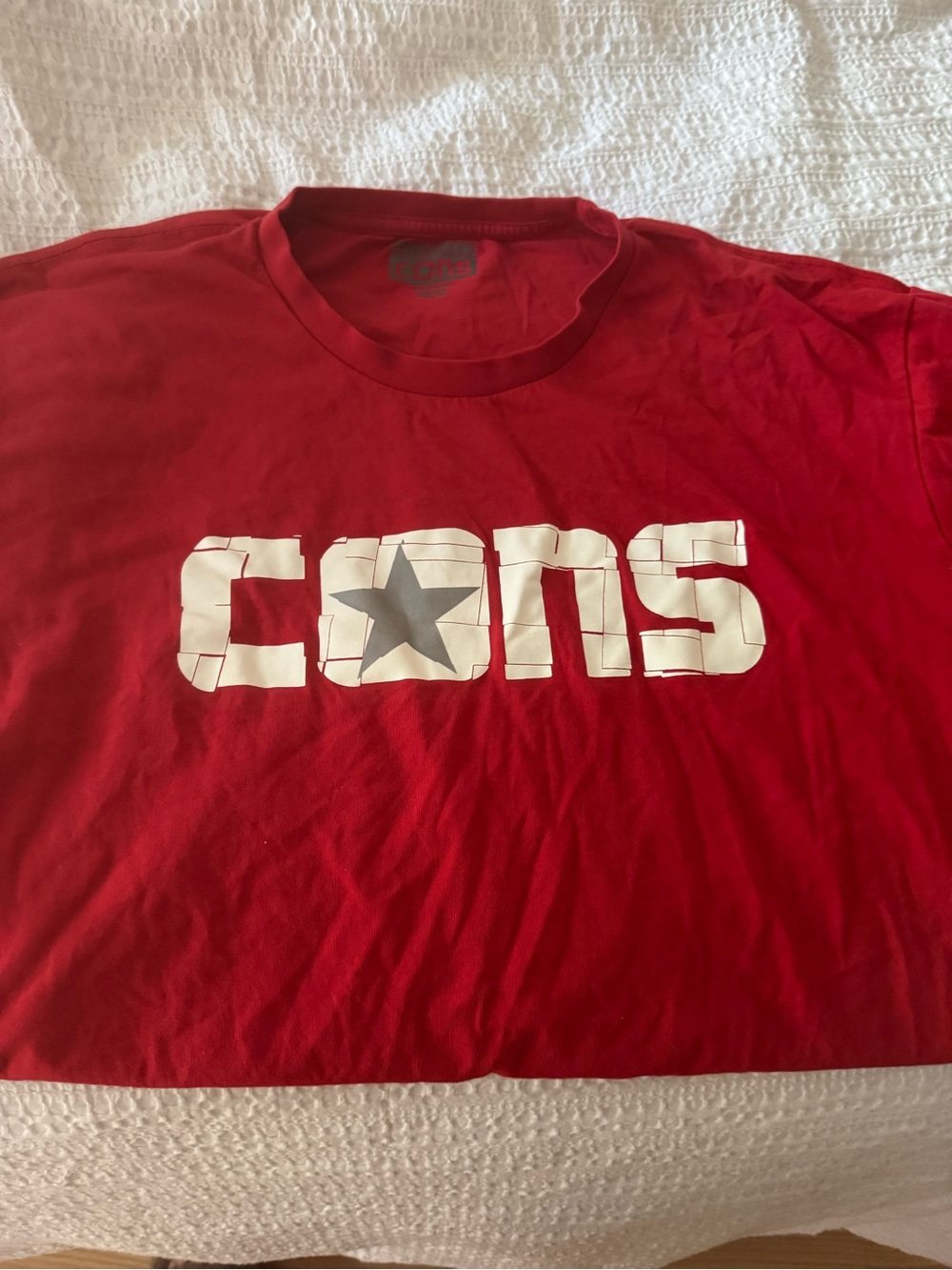Converse Red Tee with Gray CONs Star Logo